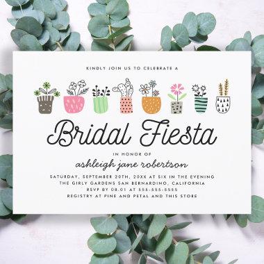 Cute Cactus Bridal Fiesta Bridal Shower Invitations