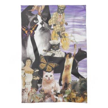 Cute Cat Collage 4 Kitchen Towel
