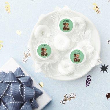 Cute Cat Couple Sharing Rats in Basket Mint Green Life Saver® Mints
