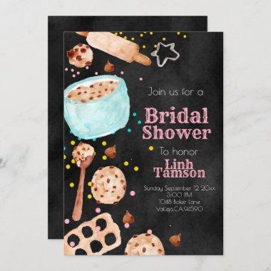 Cute chalkboard baking bridal shower Invitations