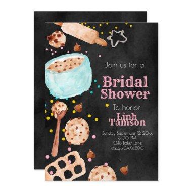 Cute chalkboard baking bridal shower Invitations