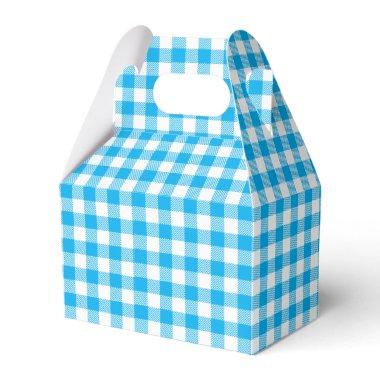 Cute Checkered Blue White Gingham Plaid Favor Boxes