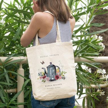 Cute Cheerful Roses Floral Teapot  Tote Bag