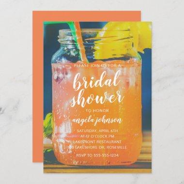 Cute Cocktail Mason Jar Bridal Shower Invitations