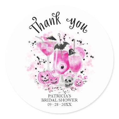 Cute Cocktails Halloween Bridal Shower Classic Rou Classic Round Sticker