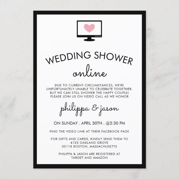 Cute Computer Virtual Couple's Wedding Shower Invitations