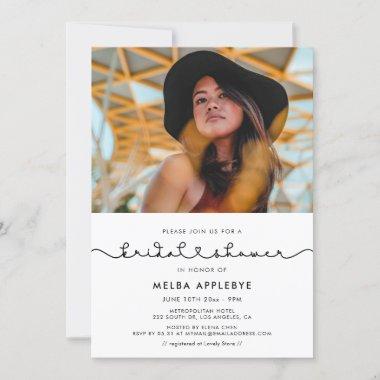 Cute connecting heart font Bridal shower photo Invitations