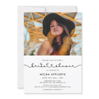 Cute connecting heart font Bridal shower photo Invitations