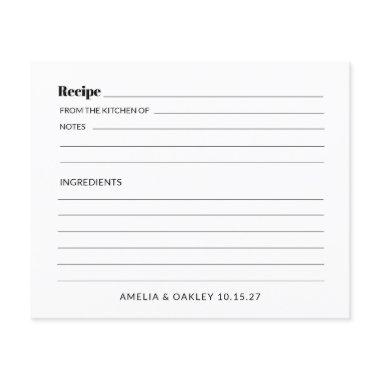 Cute Custom Couples Shower Basic White Recipe