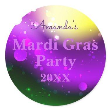 Cute Custom Mardi Gras Party Favors Classic Round Sticker