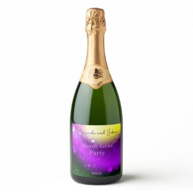 Cute Custom Mardi Gras Party Favors Sparkling Wine Label