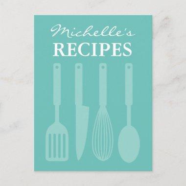 Cute custom recipe postInvitations with kitchen utensils