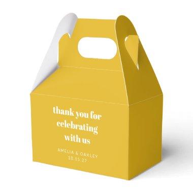 Cute Custom Yellow Couples Shower Thank You Favor Boxes