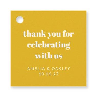 Cute Custom Yellow Couples Shower Thank You Favor Tags
