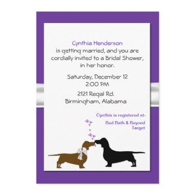 Cute Dachshunds Bridal Shower Invitations