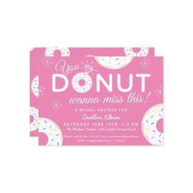 Cute Donut Bridal Shower Invitations | Pink