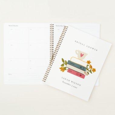Cute Dusky Stacked Storybooks Floral  Planner