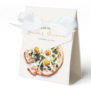 Cute Elegant Egg Basil Pizza Bridal Shower Party Favor Boxes