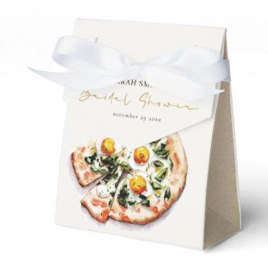 Cute Elegant Egg Basil Pizza  Party Favor Boxes