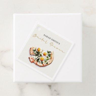 Cute Elegant Egg Basil Pizza Bridal Shower Party Favor Tags