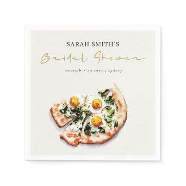 Cute Elegant Egg Basil Pizza Bridal Shower Party Napkins