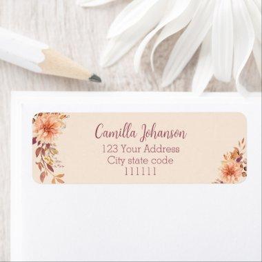 Cute Elegant Watercolor Botanical Address Label