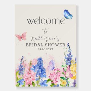 Cute Floral He Gives Me Butterflies Bridal Shower Foam Board