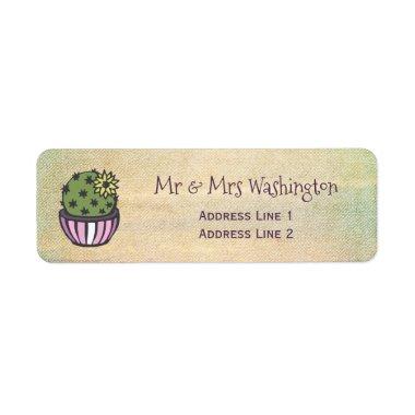 Cute Flowering Cactus Label