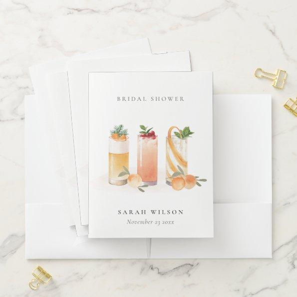 Cute Fruit Cocktail Blush Orange  Pocket Folder
