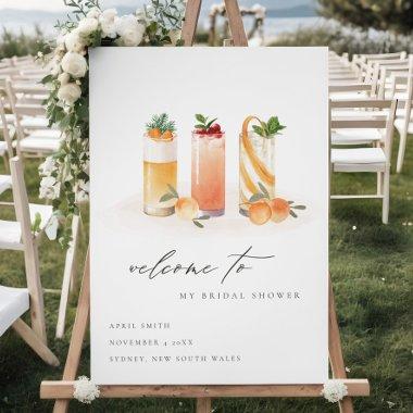 Cute Fruit Cocktail Orange Bridal Shower Invite Foam Board