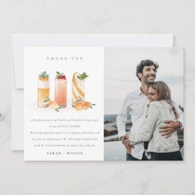 Cute Fruit Cocktail Orange Photo Couples Shower Thank You Invitations