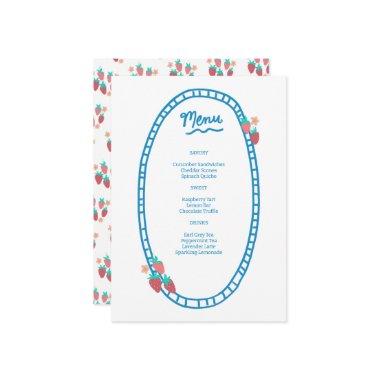 Cute Fruit CUSTOM Bridal Baby Shower Wedding Party Menu