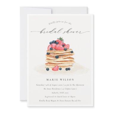 Cute Fruit Pancake Watercolor Bridal Shower Invite