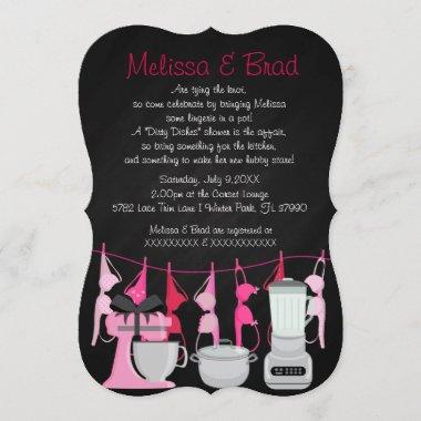 Cute Fun Kitchen Lingerie Bridal Shower Invitations