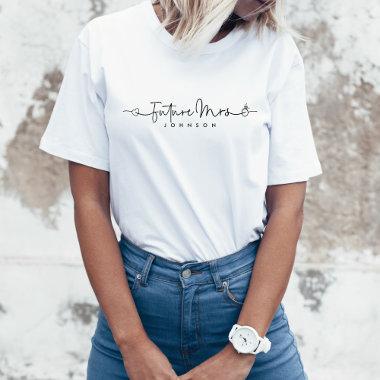 Cute Future Mrs Script Heart Ring Custom Wedding T-Shirt