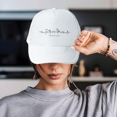 Cute Future Mrs Script Heart Ring Custom Wedding Trucker Hat