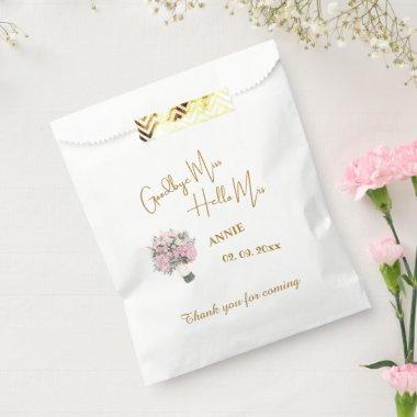 Cute Goodbye Miss Hello Mrs Thank You Floral Favor Bag