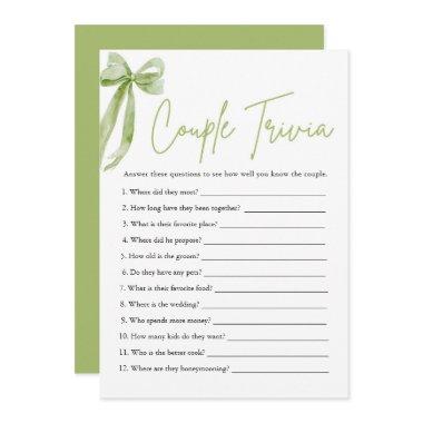 Cute Green Bow Couple Trivia  Game