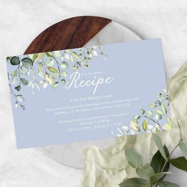 Cute Greenery Bridal Shower Recipe Request Enclosu Enclosure Invitations