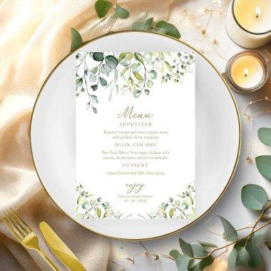 Cute Greenery Eucalyptus  Menu Invita