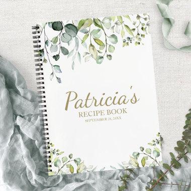 Cute Greenery Eucalyptus Bridal Shower Recipe Book