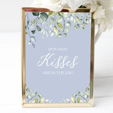 Cute Greenery Watercolor How Many Kisses Sign