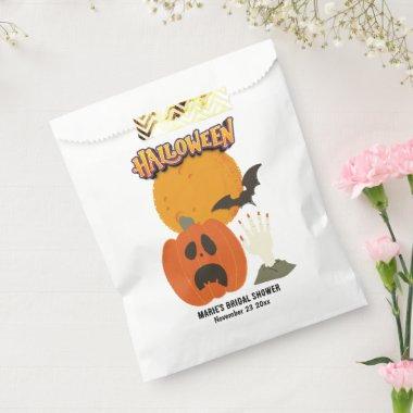 Cute Halloween Pumpkin Spider Web Bridal Shower Fa Favor Bag