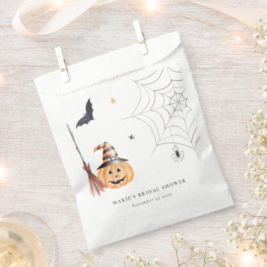 Cute Halloween Pumpkin Spider Web Bridal Shower Favor Bag