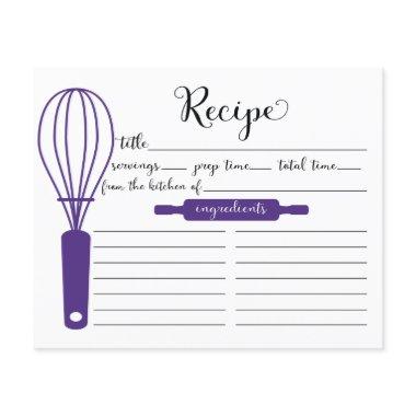 Cute Hand Lettered Purple Whisk Recipe Invitations