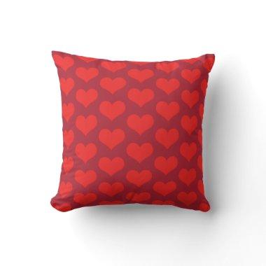 Cute Heart Patterns Valentine's Gift Red Colorful Outdoor Pillow