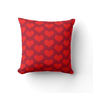 Cute Heart Patterns Valentine's Gift Red Colorful Throw Pillow