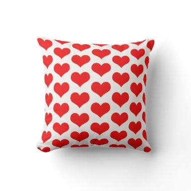 Cute Heart Patterns Valentine's Gift Red White Throw Pillow
