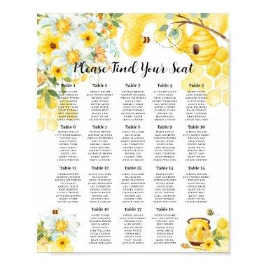 Cute Honey Bees Baby  Wedding Seating Poster
