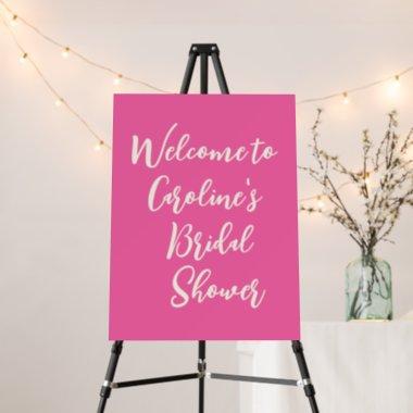 Cute Hot Pink Simple Bridal Shower Welcome Sign